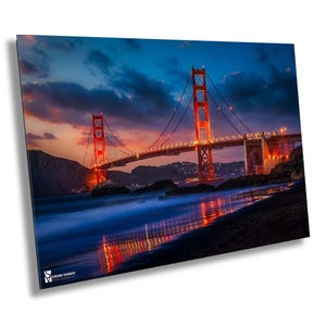 Sunset at The Golden Gate Bridge, San Francisco California,  Wall Art Canvas Print, Fine Art Canvas Poster Wall, Canvas Wall Art Home Decor