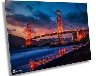 Golden Gate Bridge Sunset Canvas Print, San Francisco Wall Art