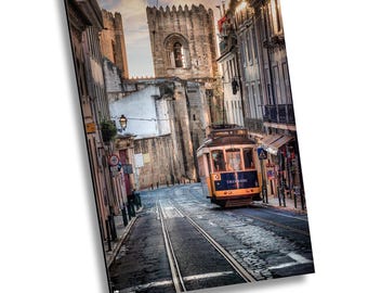 Tranvía nº 28 de Lisboa, Catedral de Portugal, Fotografía de viaje impresa