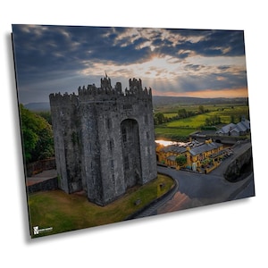 Bunratty Castle, County Clare Irland, Irland Fotografie, Schloss Leinwand Druck, Reise-Fotografie, Irland Wohnkultur, Irland Wandkunst
