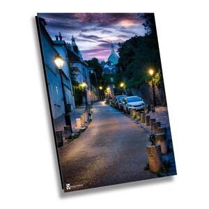 Montmartre Paris Photography Print, Dalida Place at Night