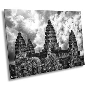 Angkor Wat Tempel Kambodscha, Schwarzweiß Fotografie, Leinwand Druck, Fine Art Fotografie, große Wandkunst, Reisefotografie, Bayon Style Home Decor