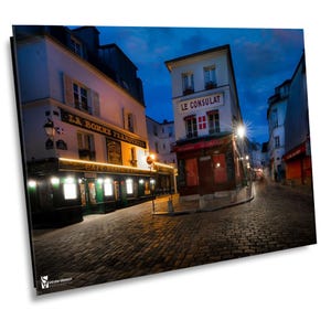 Le Consulat Café at Night, Paris Canvas Print, Paris Home Decor, Paris Photography Wall Art, Paris Wall Decor, Paris France Photo