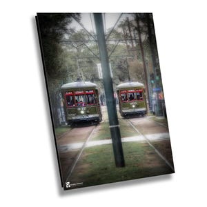 Linha de bonde St. Charles, Nova Orleans Impressão em tela, Fotografia de Nova Orleans, Arte de parede de Nova Orleans, Fotografia de rua, Arte de parede de bonde