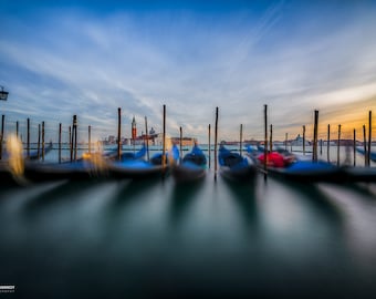 Gondolas at St. Marks Square Venice, Italy Canvas Print, Venice Italy Photo, Italy Home Decor, Italy Photography Wall Art, Venice Poster