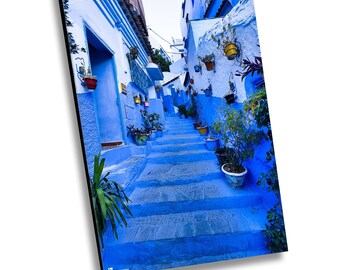 Chefchaouen Morocco Photography, Blue City Canvas Wall Art