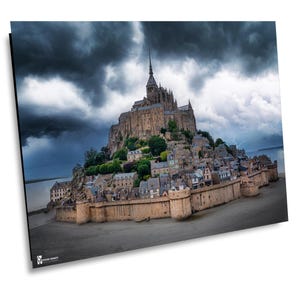 Mont Saint Michel en Normandía, impresión en lienzo de París, decoración del hogar de París, arte mural fotográfico de París, decoración de pared de París, fotografía de París, Francia