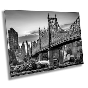 New York City Photography, The Queensboro Bridge, NYC Cityscape, NYC Canvas Print, New York City Wall Art,  NYC Home Decor, B&W Photo,