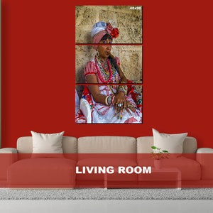 Cuba Photography, Colorful Women and her Cigar Cuba Photography, Havana Decor, Havana Streets, Havana Cuba Photo, Canvas Print image 5