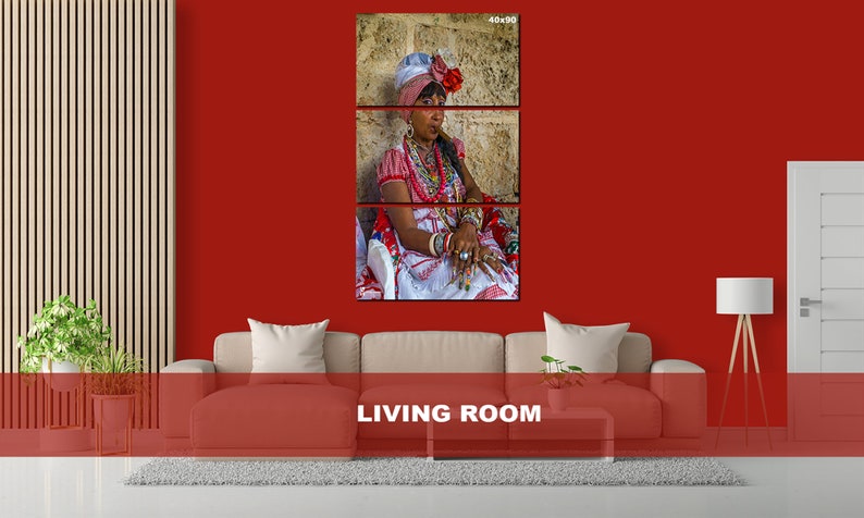 Cuba Photography, Colorful Women and her Cigar Cuba Photography, Havana Decor, Havana Streets, Havana Cuba Photo, Canvas Print image 5