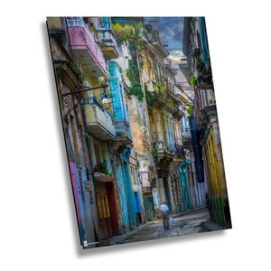 Fotos cubanas, anciano caminando a casa en La Habana, Cuba, decoración de La Habana, fotografía artística, calles de La Habana, foto de La Habana, Cuba, impresión en lienzo