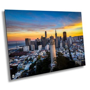 Sunrise at The Coit Tower San Francisco, Telegraph Hill, Wall Art Canvas Print, California Photography, Home Decor, San Francisco Photo