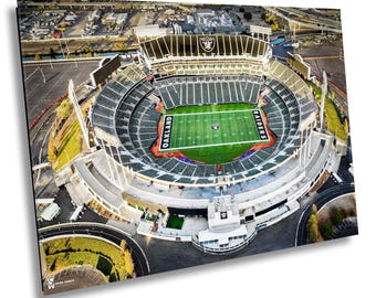 Oakland Raiders Coliseum Aerial Photo, Man Cave Art