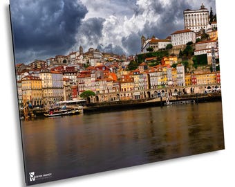 Porto Portugal Print, Colorful Douro River Buildings, Portugal Wall Art