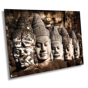 Bayon Tempel Statuen, Kambodscha, Leinwand Druck, Fine Art Fotografie, große Wandkunst, Reise Fotografie, Bayon Style Home Decor, Angkor Wat