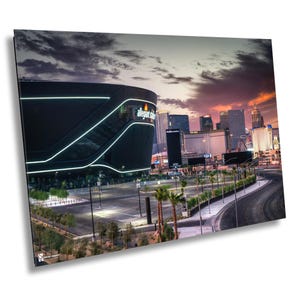 Allegiant Stadium at Sunset, Las Vegas Raiders, Man Cave Photo, Las Vegas Strip, Allegiant Stadium, Game Room Photo, Raiders Football