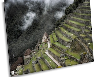 Peru Photography, Clouds and Steps in Machu Picchu, , , Peru Fine Art, Peru photo, Travel photography, Peru Canvas Print, Machu Picchu Art