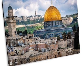 Fotografía de la Cúpula de la Roca, impresión de Jerusalén Tierra Santa, arte mural de Israel