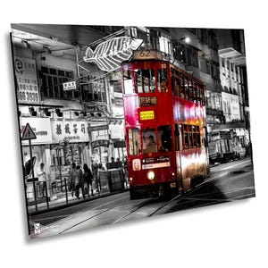 Hong Kong Tramways, Hong Kong Canvas Print, Hong Kong Wall Art, Hong Kong Canvas Art, Hong Kong Photo, Hong Kong Print, China Wall Decor
