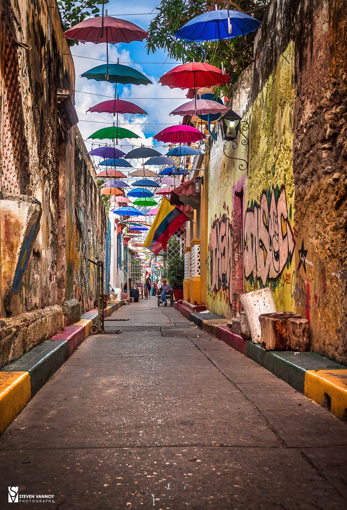 Umbrella Alley Cartagena, Cartegena Colombia Photography, Cartegena