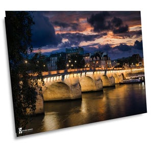 Sunset at Pont Neuf Bridge, Paris Canvas Print, Paris Home Decor, Paris Photography Wall Art, Paris Wall Decor, Paris France Photo