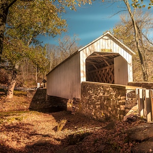 Loux Covered Bridge Bucks County, P.A.,Landscape Photography, Nature Photo Print, Nature Wall Art, Covered Bridge, Fine Art, Canvas Print