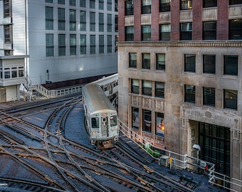 Chicago Loop L Trains, Chicago Canvas Print, Chicago Photography, Chicago Wall Art, Chicago Architecture Art, Fine Art Photography, Trains