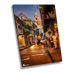 Cartagena at Night, Cartegena Colombia Photography, Cartegena Photo, Colombia Wall Art, Cartegena Canvas Print, Colombian Home Decor image 1