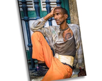 Havana Man Photo, Fine Art Photography, Cuba Streets, Canvas Print