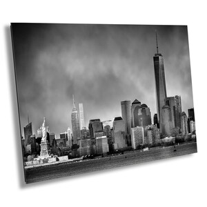 New York City Photo, Lady Liberty The Freedom Tower, NYC Canvas Print, New York City Wall Art,  New York City Home Decor, B&W Photography