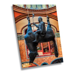King of Wenceslas Riding Upside Down Dead Horse,  Prague canvas print, Prague wall art, , Prague Wall Hanging, Wall Decor, Prague Wall Decor