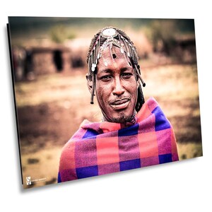 Maasai Tribesman in the Masai Mara Game Reserve Kenya, Africa Canvas Print, African wall art, Kenya Photography