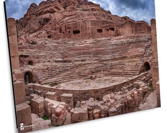 Fotografía de Jordania, Teatro de Petra, Impresión en lienzo de Jordania, Petra Jordania, Fotografía de viajes, Arte mural, Fotografía de Petra, Decoración del hogar, Arte de Petra