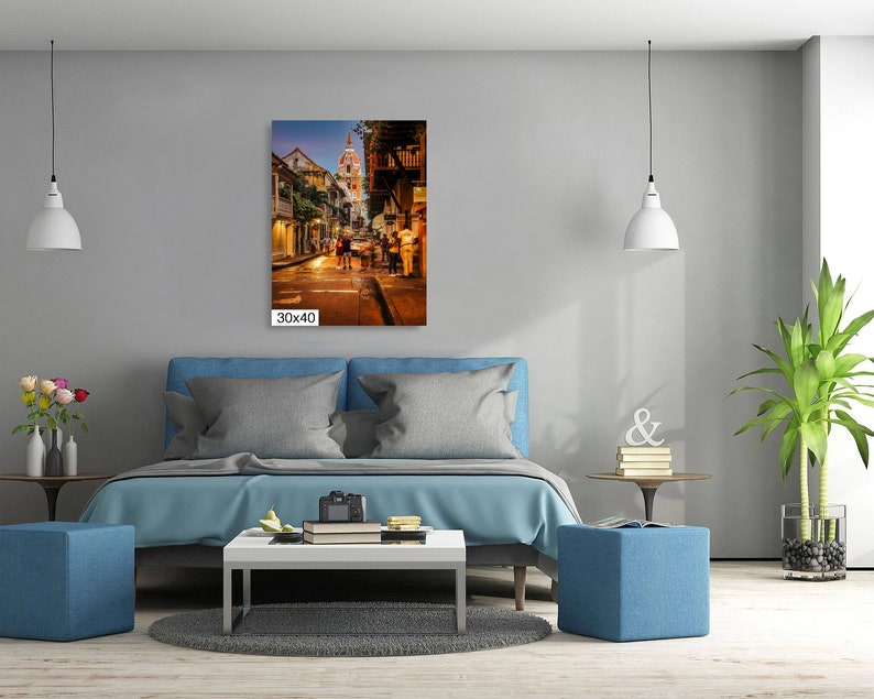 Cartagena at Night, Cartegena Colombia Photography, Cartegena Photo, Colombia Wall Art, Cartegena Canvas Print, Colombian Home Decor image 2
