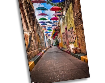 Umbrella Alley Cartagena, Cartegena Colombia Photography, Cartegena Photo, Colombia Wall Art, Cartegena Canvas Print, Colombian Home Decor