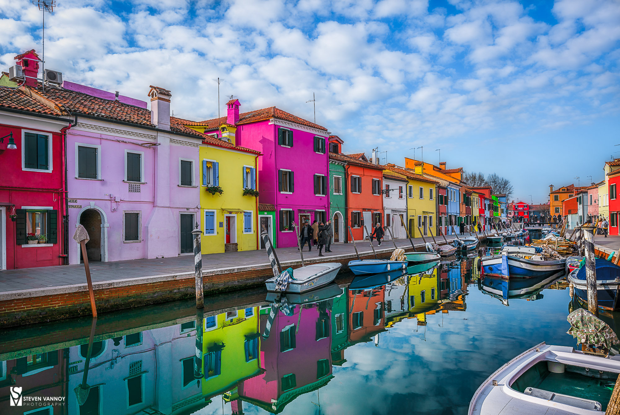 Italien Fotografie, Insel Burano bunte Häuser, Italien Leinwand Druck,  Italien Home Decor, Italien Fotografie Wandkunst, Italien Wand Dekor,