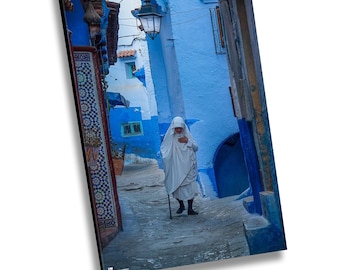Chefchaouen Morocco Canvas Print, Blue City Travel Photography