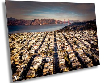 Golden Gate Bridge Aerial Canvas Print, Presidio District San Francisco Wall Art