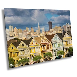 The Painted Ladies at Alamo Square  San Francisco California, Wall Art Canvas Print, Fine Art Canvas Poster Wall, Canvas Wall Art Home Decor
