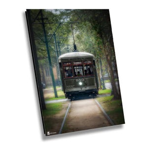 Linha de bonde St. Charles, Nova Orleans Impressão em tela, Fotografia de Nova Orleans, Arte de parede de Nova Orleans, Fotografia de rua, Arte de parede de bonde