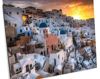 Greece Photography, Sunrise Over Oia,  Greece Canvas Print, Greek Islands, Oia,  Fine Art Photography, , Living Room, Printable Wall Art