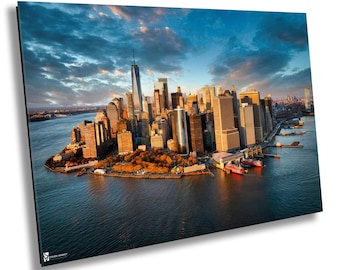 New York City Aerial Manhattan Photo, Aerial View Skyline NYC, Empire, Manhattan, NYC Canvas Print, New York City Wall Art, Aerial Photo