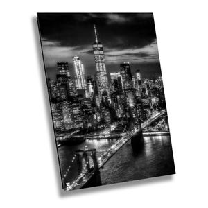 New York City Photography, New York City Photo, Aerial View Downtown Manhattan, NYC Canvas Print, New York City Wall Art,   B&W Photography