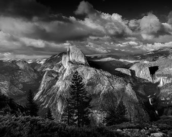 Half Dome Sierra Nevada Mountain Range, Yosemite National Park, California Canvas Print, Yosemite Photography Wall Art, Yosemite Wall Decor