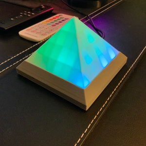 GREY Customizable Magnetic Colorful 3D Printed Pyramid LED Mood Lamp