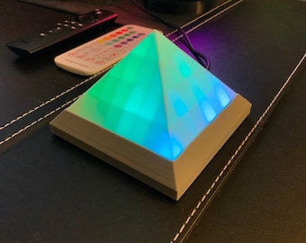 GREY Customizable Magnetic Colorful 3D Printed Pyramid LED Mood Lamp