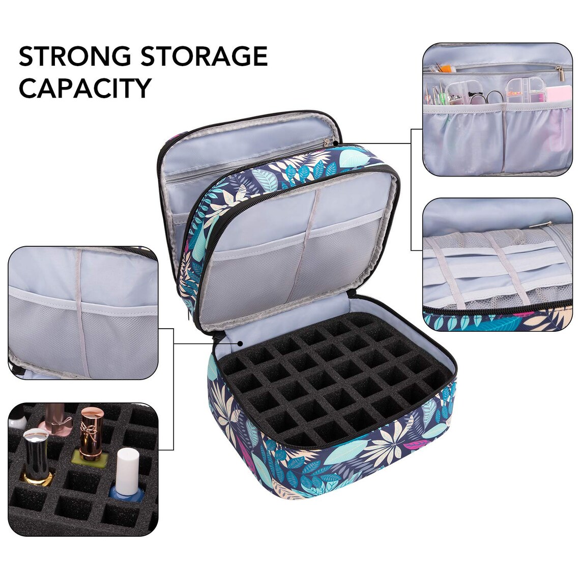 Portable Nail Polish Carrying Case Holds 30 Bottles Double Etsy UK