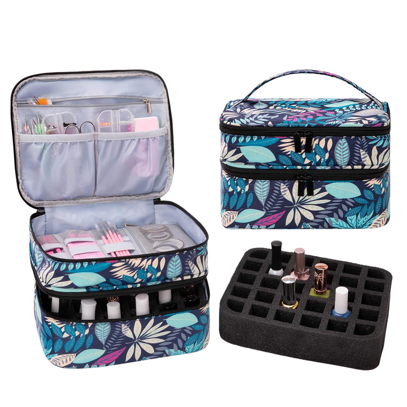 Portable Nail Polish Carrying Case Holds 30 Bottles Double Etsy