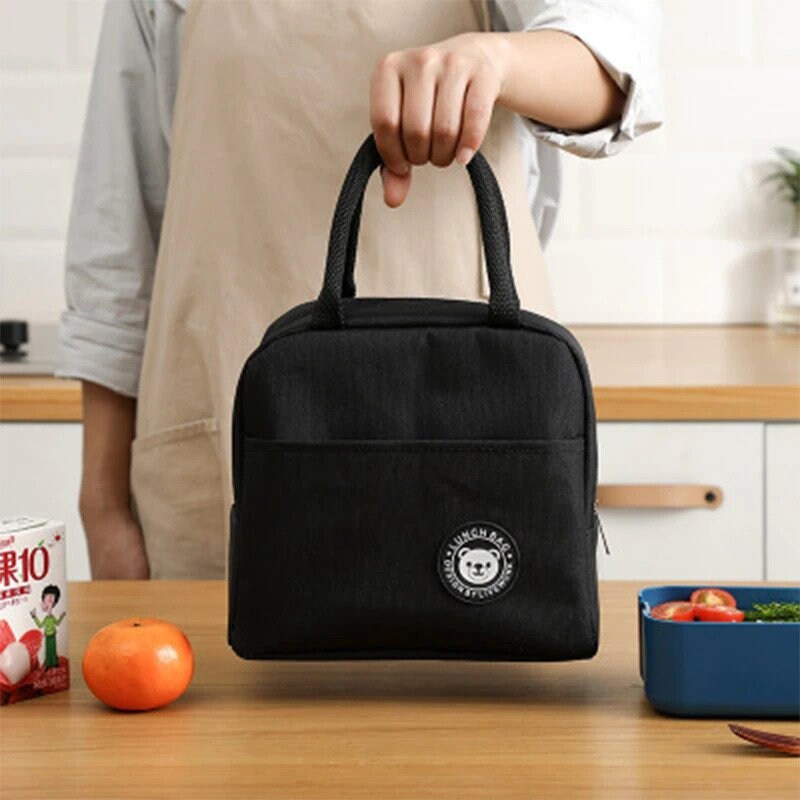 Insulated Lunch Bag For Women Thermal Bag Portable Cooler Box Ice Pack  Canvas Handbag Kids Food Picnic Bags Lunch Box For Work