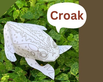 Hoja de actividades imprimible de Sapo (PDF A4) - Manualidad de papel plegable - Decoraciones - Páginas para colorear - Actividad para niños